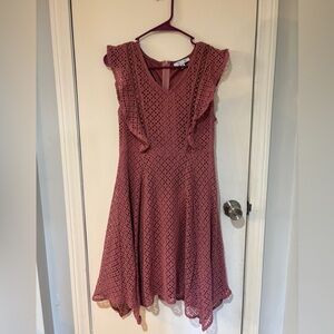 NWOT She + Sky crochet dusty rose pink dress size M
